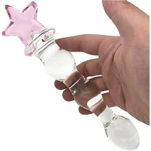 Glass Wand Dildo With Coloured Adornments Pink-Star Wand Style Sex Toy