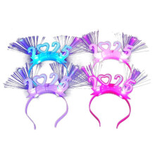 (Type A) Pack of 4 Festival 2025 LED New Year Headwears Glowing 2025 New Year Hairbands Charm with LED Lights for Partygoers