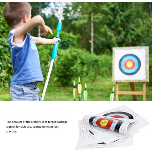 Archery Target Paper 20 Pack Replaceable Full Ring Target For Archery Practice Training 1