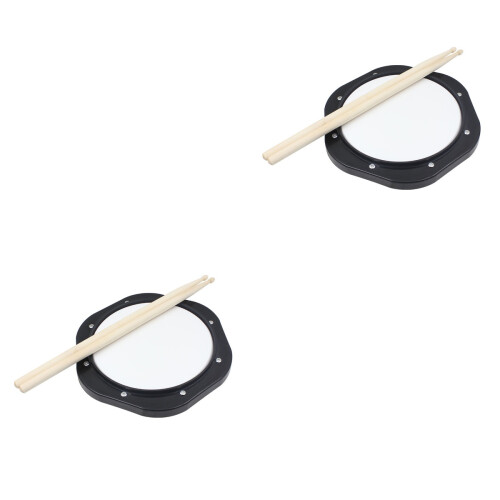2Pcs 10 Inch Tunable Drum Practice Pad With Drumsticks For Beginners 2