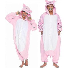 (Large, Pig) Adult Halloween Costumes - Plush One-Piece Role Play Costumes - Animals and Sea Creatures for Adults, Women and Men - DSW