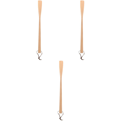 3 Pcs Practical Long Handle Shoehorn With Tie Rope 2