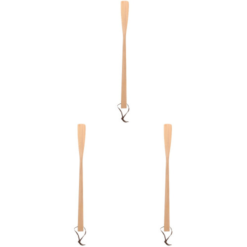 3 Pcs Practical Long Handle Shoehorn With Tie Rope 1
