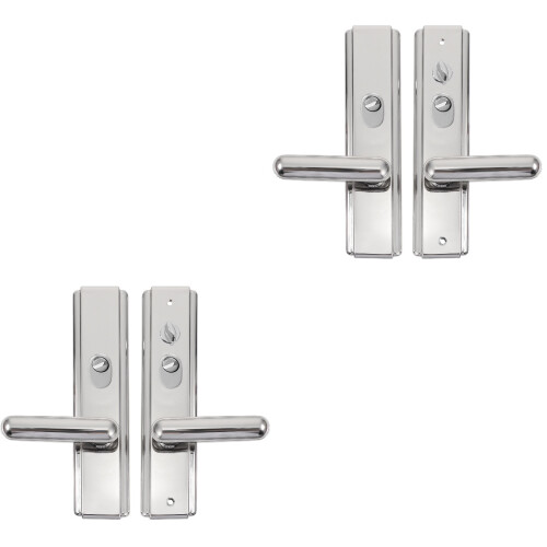 2 Sets Stainless Steel Mute Door Handle For Indoor Entry Pull Knob 2