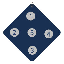 Fencing Target Microfiber Leather Square, Five PU Bullseye Target For Foil Saber Epee, Sword Target Dark Blue