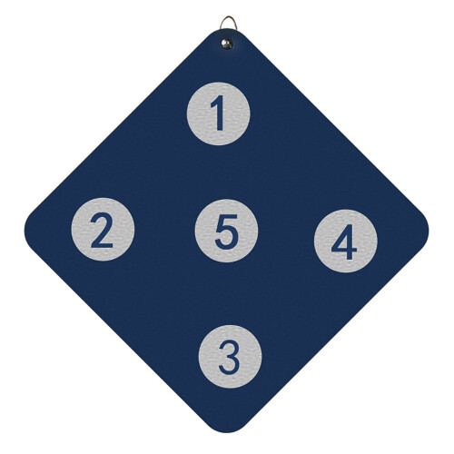 Fencing Target Microfiber Leather Square, Five PU Bullseye Target For Foil Saber Epee, Sword Target Dark Blue