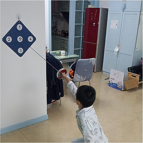 Fencing Target Microfiber Leather Square, Five PU Bullseye Target For Foil Saber Epee, Sword Target Dark Blue 1