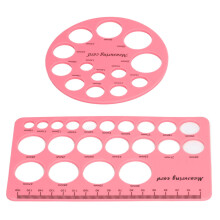 Pink Silicone Flange and Nipple Ruler Set for Breast Pump Round & Rectangle