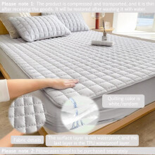 (pebble lime, US-Full) Solid Color Plaid Design Mattress Cover, 1 Count Waterproof Mattress Cover or 2 Counts Pillowcase without Filler, Soft Mattress