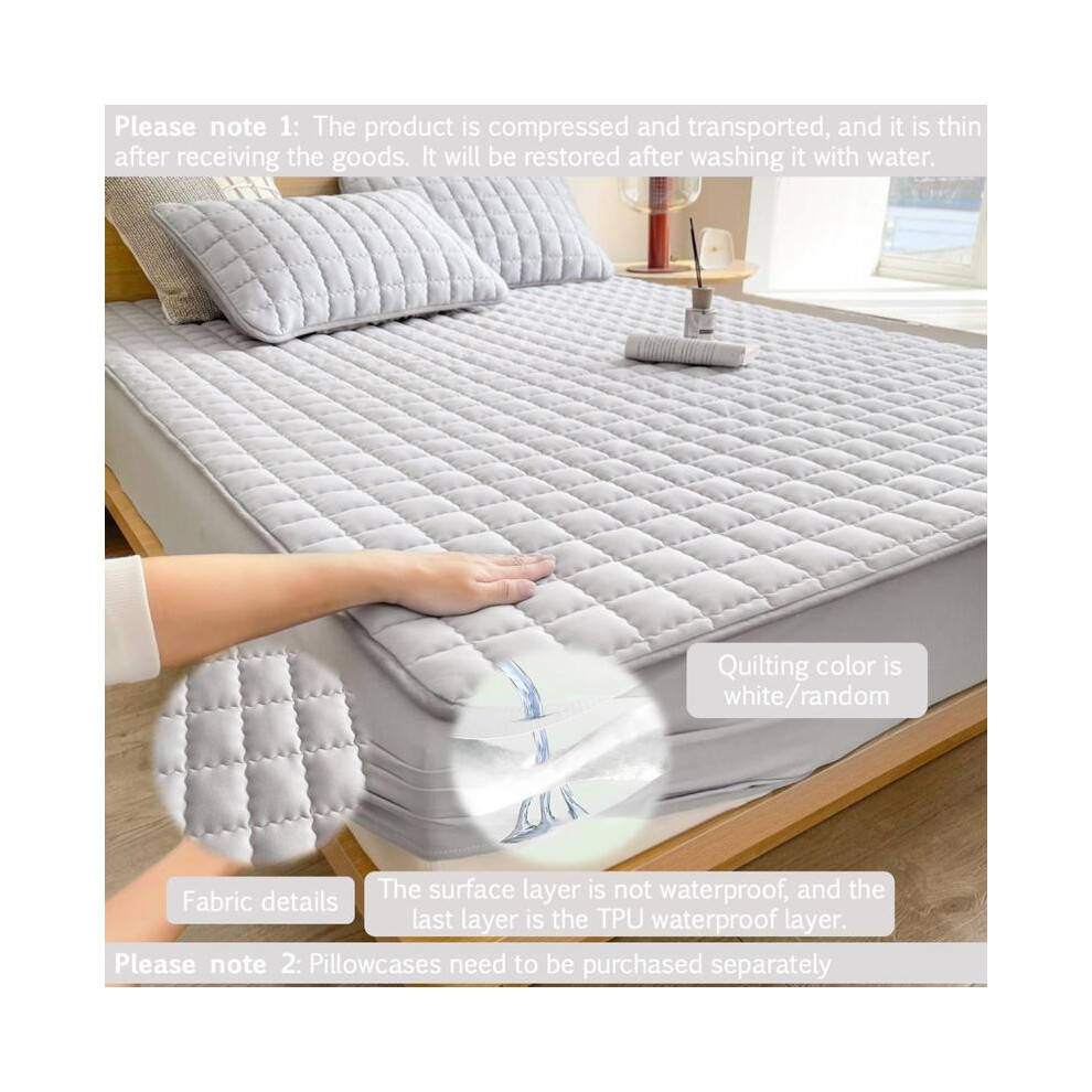 (pebble lime, US-Full) Solid Color Plaid Design Mattress Cover, 1 Count Waterproof Mattress Cover or 2 Counts Pillowcase without Filler, Soft Mattress-image-OPC-PKYJTC7-NEW