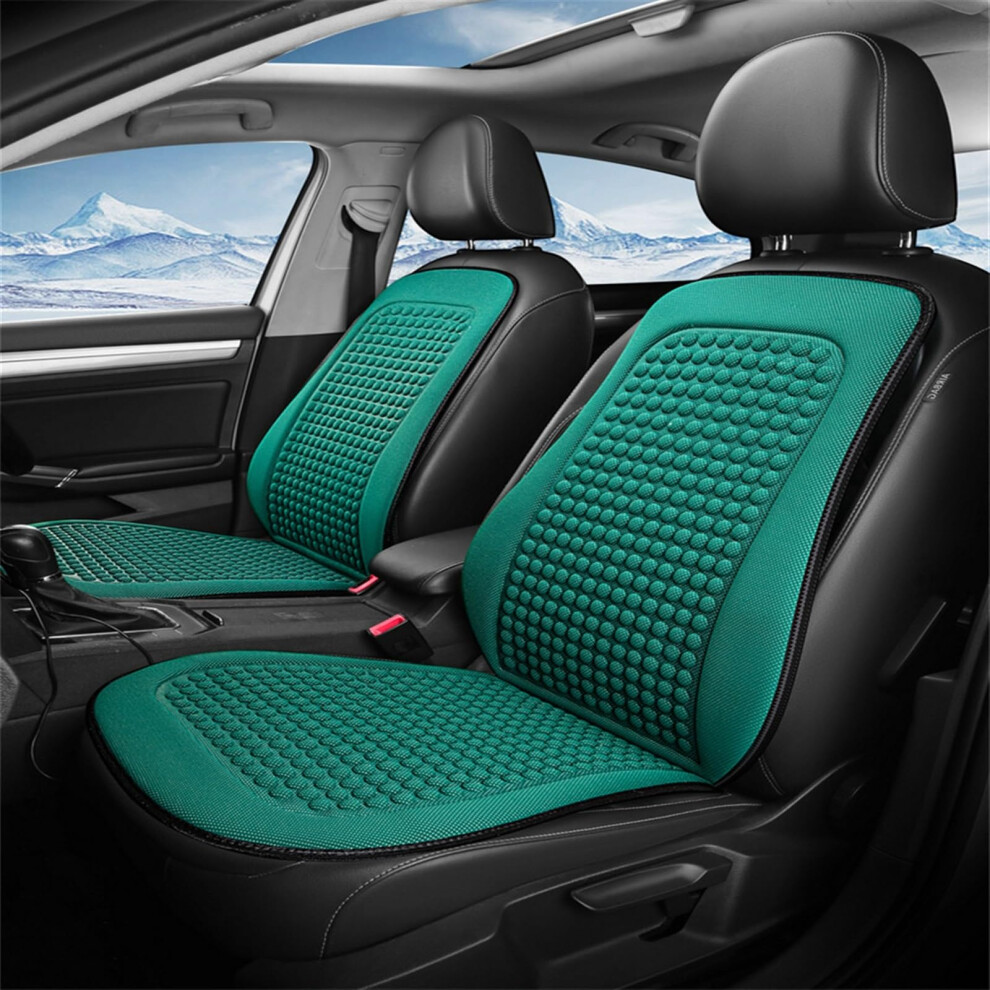 Car Seat Protection Universal Breathable Fabric Seat Cover 2-Piece Set Massage Back Cushion Protector Onecolor 9084446301724