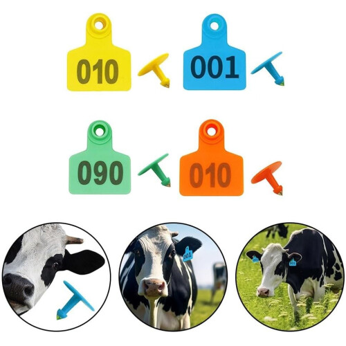 Veterinary Tags Orange 100-Piece Livestock Identification Tags Easy Application Sturdy 2