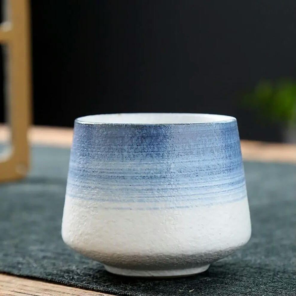 Retro Teacup Kiln Ceramic Coffee Cup 200ML Blue Crude Pottery Drinkware For Office Or Home-image-OPC-PKYJVHR-NEW