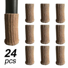 (Beige) 24pcs Furniture Pads High Elastic Floor Protectors Non Slip Chair Leg-b