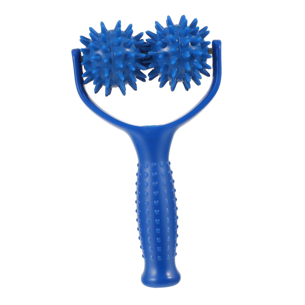 Blue Handheld Massage Roller Manual Muscle Massager For Back Neck Shoulders Portable Deep Tissue Relaxation Device