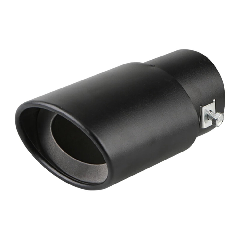 Vehicle Exhaust Pipes Universal Car Exhaust Tip Round Aluminum Alloy 63Mm Long Straight Tailpipe Silencer Muffler Black 9354506133641