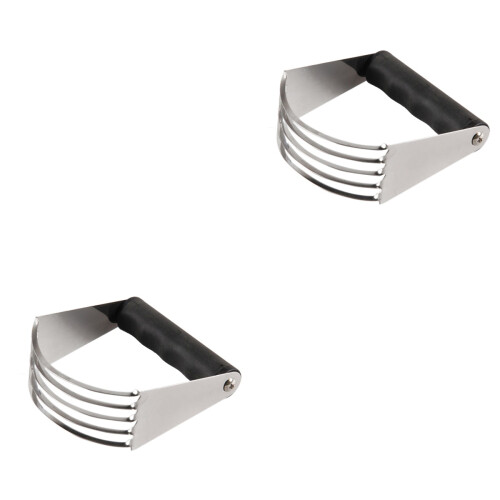 2Pcs Pastry Cutter Stainless Steel Dough Blender For Baking 2
