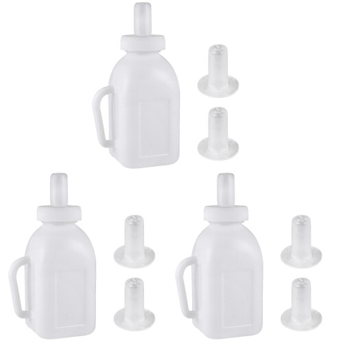 3 Sets Vertical Feeding Bottle With 2 Silicone Teat For Farmers White 1