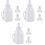 3 Sets Vertical Feeding Bottle With 2 Silicone Teat For Farmers White 3