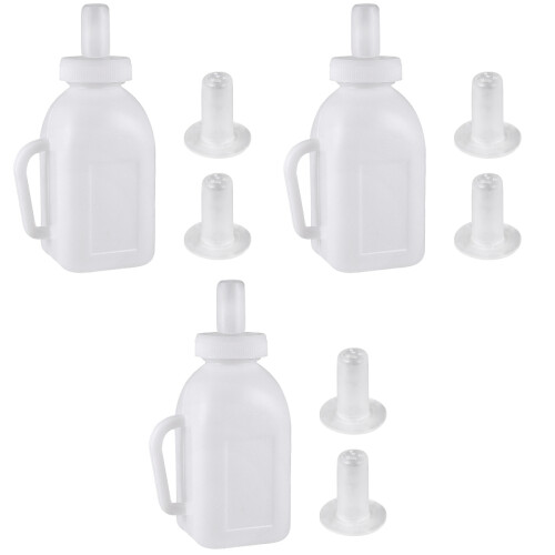 3 Sets Vertical Feeding Bottle With 2 Silicone Teat For Farmers White 2