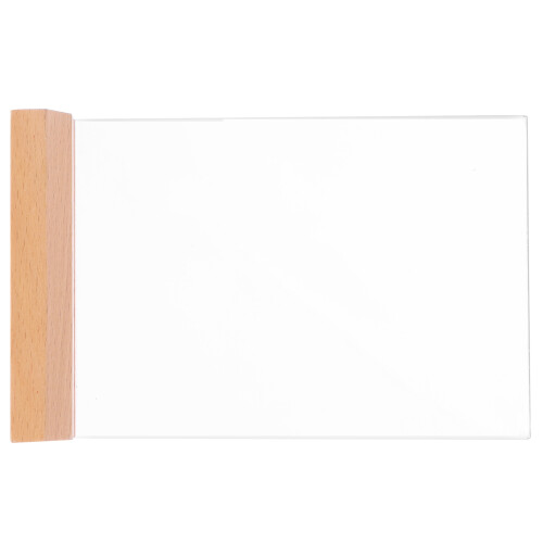 4Pcs Multi-Function Acrylic Sign Holder Clear with Wood Base 1