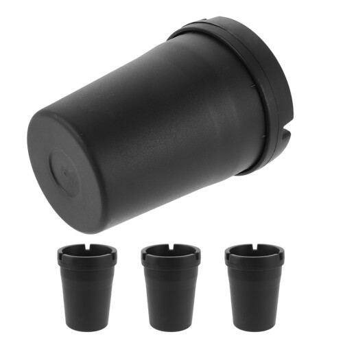 12Pièces Cendrier Auto Plastique Portable Noir Conception Compacte 2
