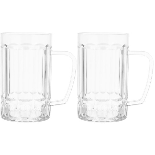 2Pcs 540Ml Transparent Beer Mug With Handle Anti-Fall Handgrip 1