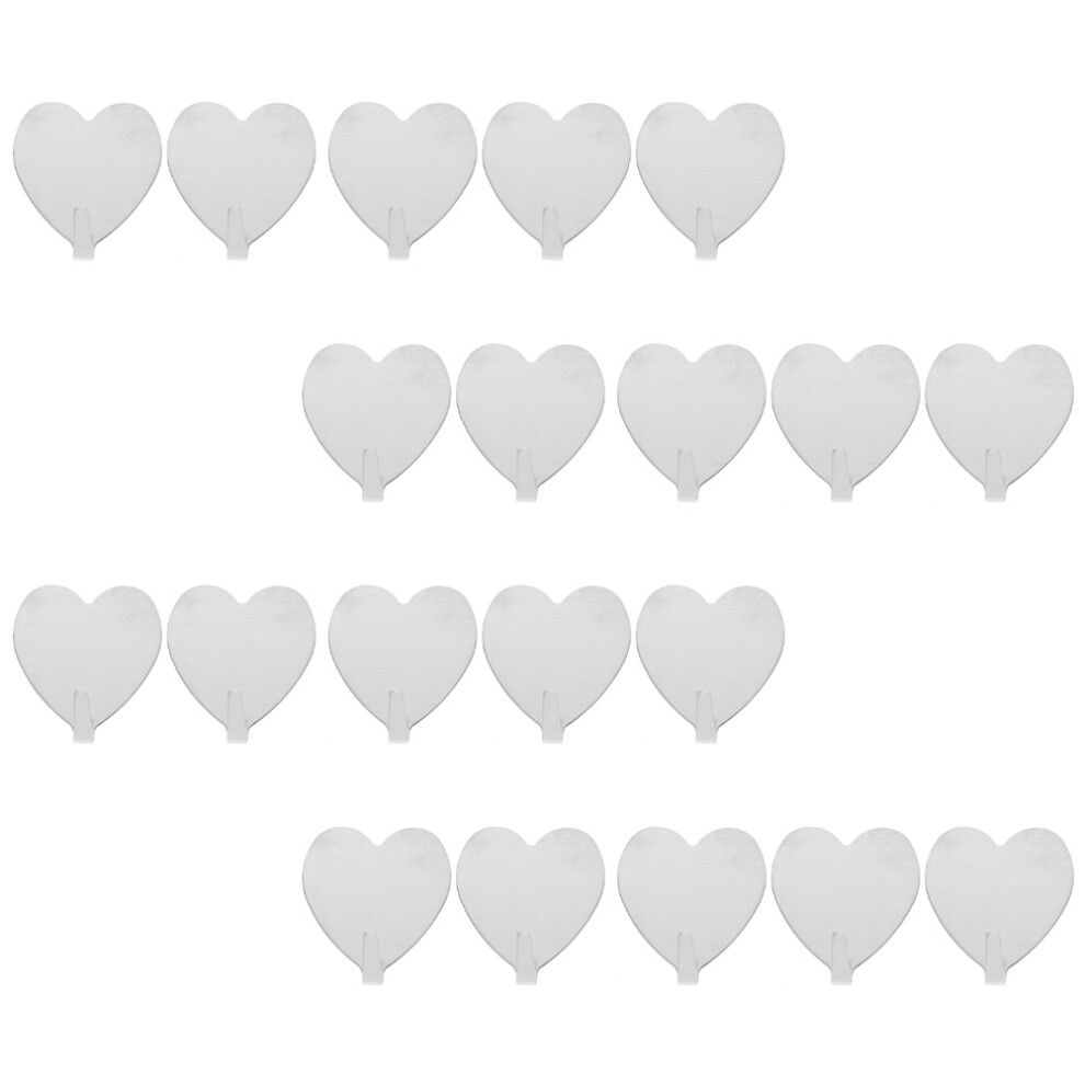 40 Pcs Heart-Shaped Stainless Steel Bathroom Hooks-image-OPC-PKYJYBD-NEW