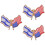3Pcs Us Flag Badge Lapel Pin Double Flags Clothes Accessory 8