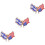 3Pcs Us Flag Badge Lapel Pin Double Flags Clothes Accessory 7