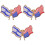 3Pcs Us Flag Badge Lapel Pin Double Flags Clothes Accessory 5