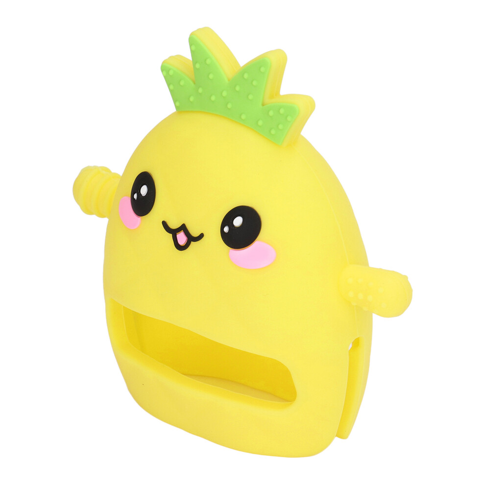 Baby Fruit-Shaped Silicone Teether Mitten | Soft Sensory Relief Yellow