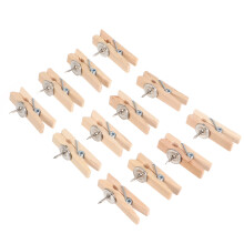 2 Sets 50 Pcs 3.5 Cm Wooden Drawing Pin Clips For Photos