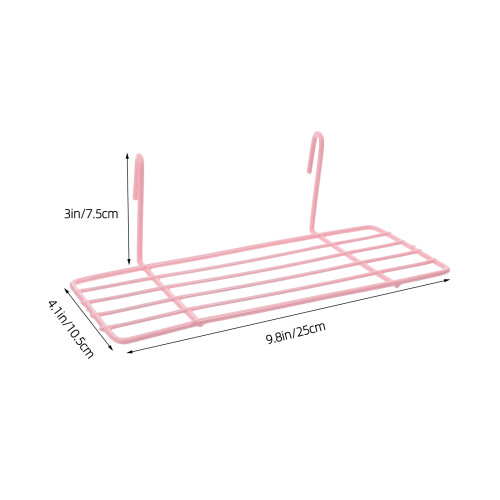 2Pcs Hanging Wire Storage Basket For Grid Panel Wall Organizer Pink 1