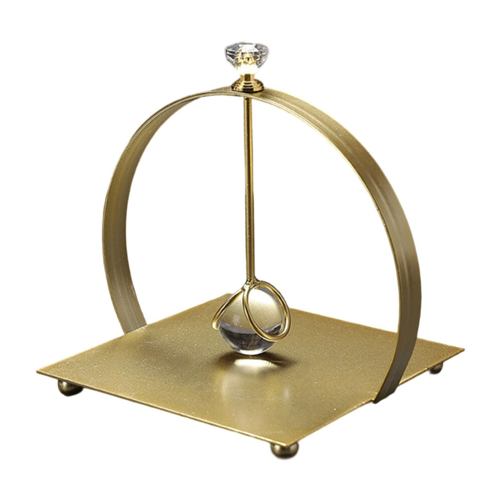 Premium French Crystal Tissue Storage Box With Metal Frame, Dustproof Surface, Gold Circular Paper Towel Holder-image-OPC-PKYK782-NEW