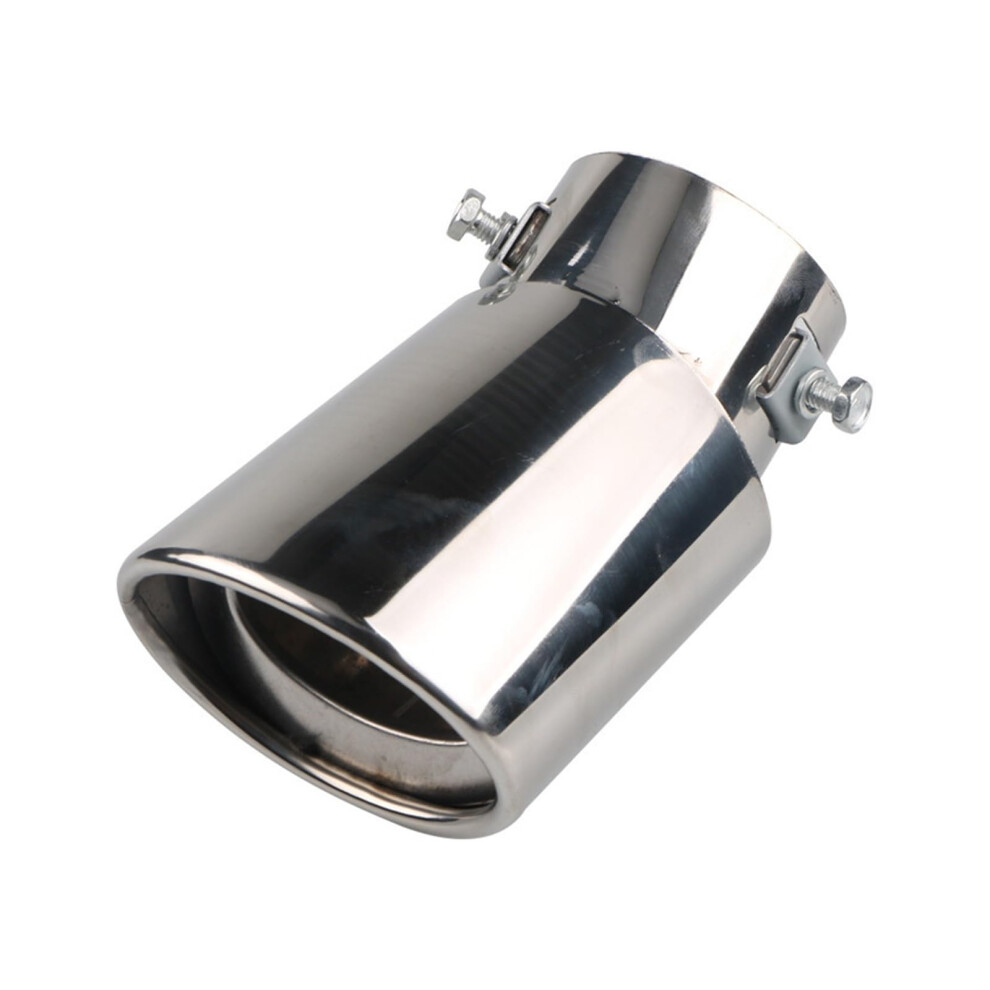Stainless Steel Exhaust Pipe Sleeve Tail Throat Muffler Tip For Cars, Silencing Modified Exhaust, Silvery Curved Gold 9084446281811