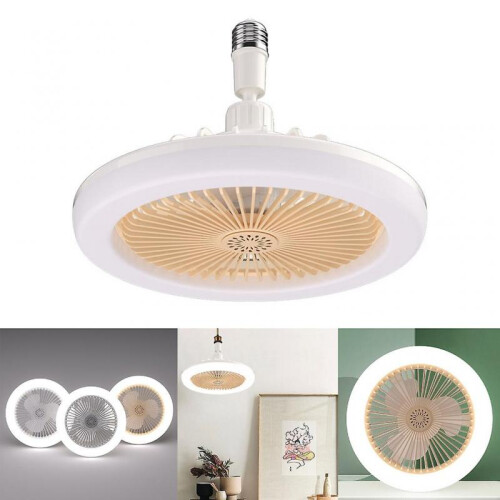 (Yellow) Ceiling Fan Light Enclosed Low Profile Fan Ceiling Light Dimmable for Bedroom 1