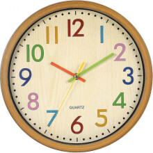 Children's wall clock, 12.5 inches / 32 cm Children's wall clock with silent clockwork and colorful jjm