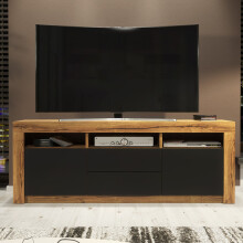 TV Unit 160cm Creative Furniture - Oak & Black Matt Doors