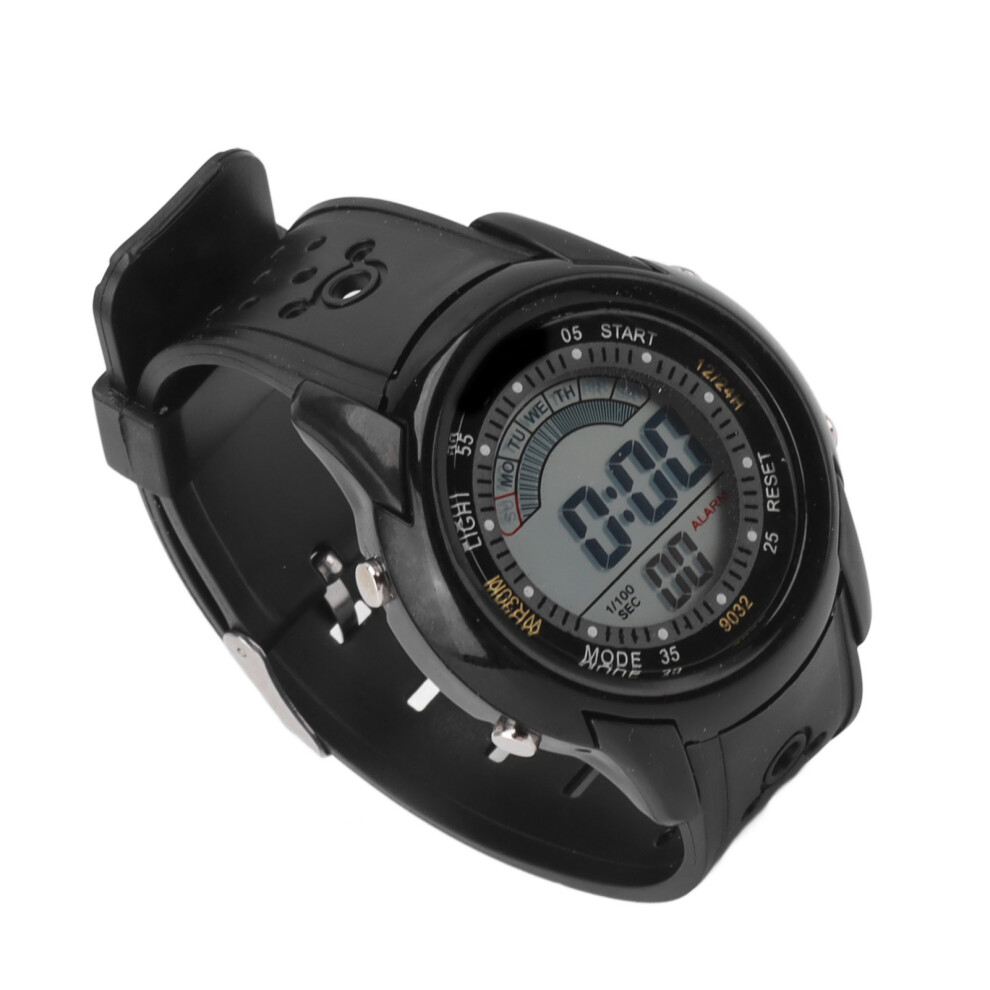 Luminous Waterproof Sports Watch With Alarm, Digital, Black 7671352194117