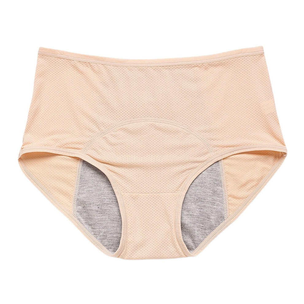 Beige Period Underwear Seamless Strong High-Waist Women 6XL Incontinence Briefs