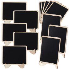 60Pcs Mini Black Chalkboard Signs Wooden Tabletop Food Display Board