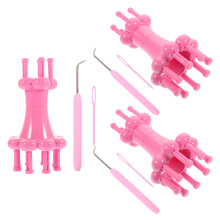 9 Sets Diy Weaving Tool Plastic Crochet Flower Loom For Scarf Making