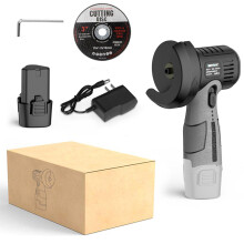 12V Mini Angle Grinder Cordless With Cutting Disc, 15,000 RPM Handheld Cutter, 2025 Upgrade Cut Off Tool, Black A