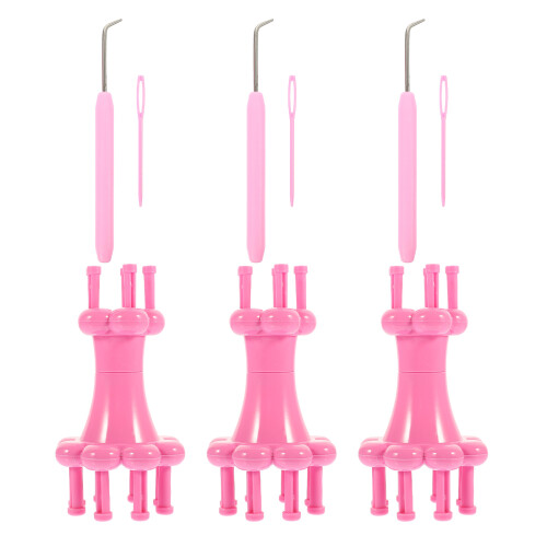 9 Sets Diy Weaving Tool Plastic Crochet Flower Loom For Scarf Making 2