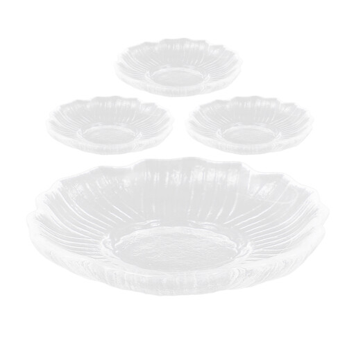 16Pcs Clear Glass Cup Saucers Multipurpose Snack Dish Tea Coffee Plate 2