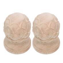 4Pcs Elegant Wood Finials Unfinished Staircase and Fence Post Caps