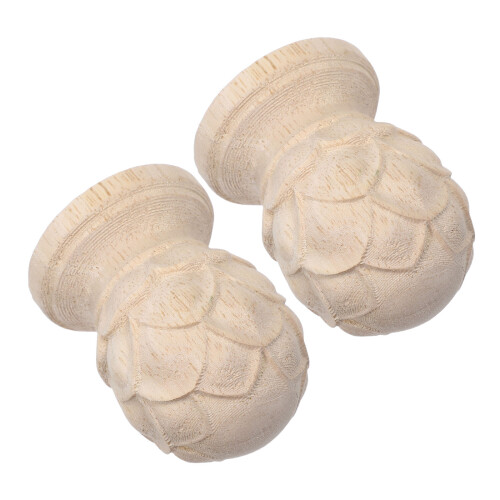 4 Pcs Pineapple Wood Finials For Unfinished Bed Post Diy Ornaments 2