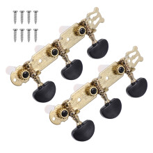 2 Sets -Shaped Fully-Enclosed Acoustic Guitar Tuners Black