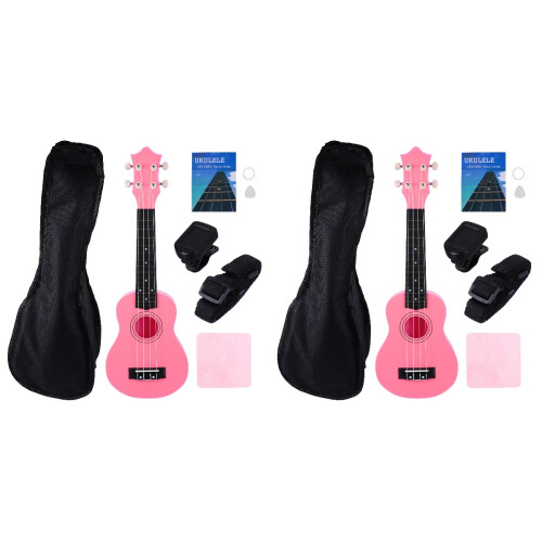 2 Sets 12 Inch Ukulele Acoustic Instrument With Random Color Rag 1